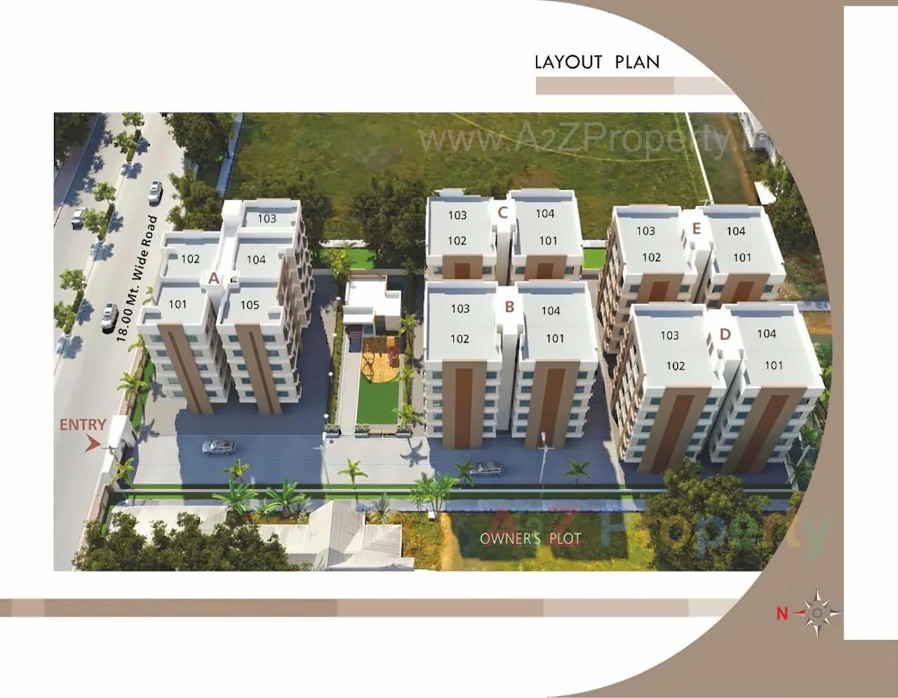 Layout of real estate project N D Residency located at Karodiya, Vadodara, Gujarat