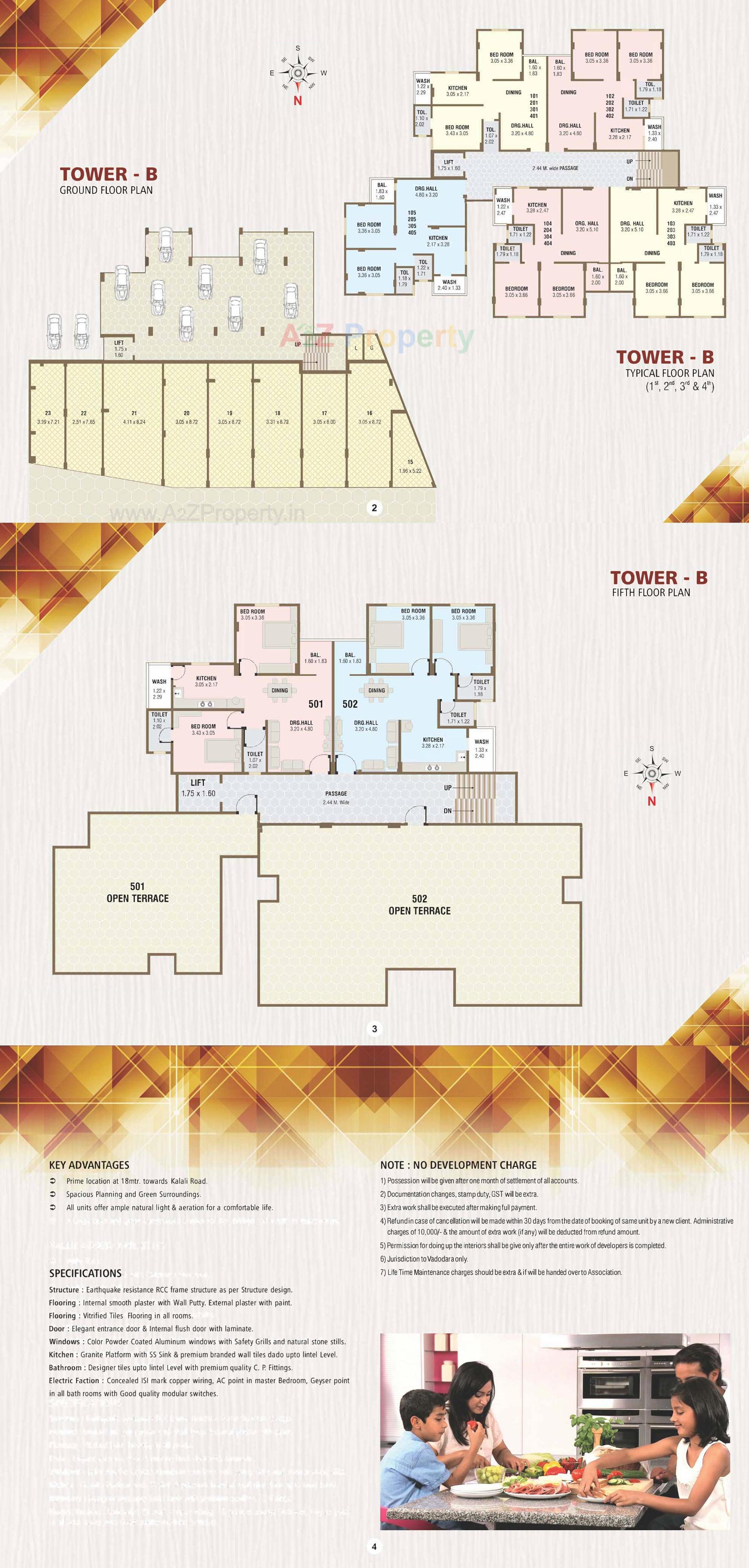 Layout of real estate project Nandish Avenue Tower located at Kalali, Vadodara, Gujarat