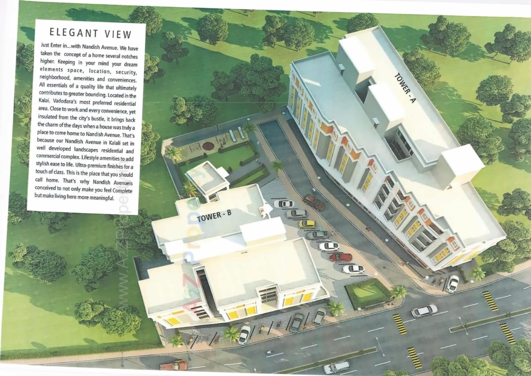 3D Elevation of real estate project Nandish Avenue located at Kalali, Vadodara, Gujarat