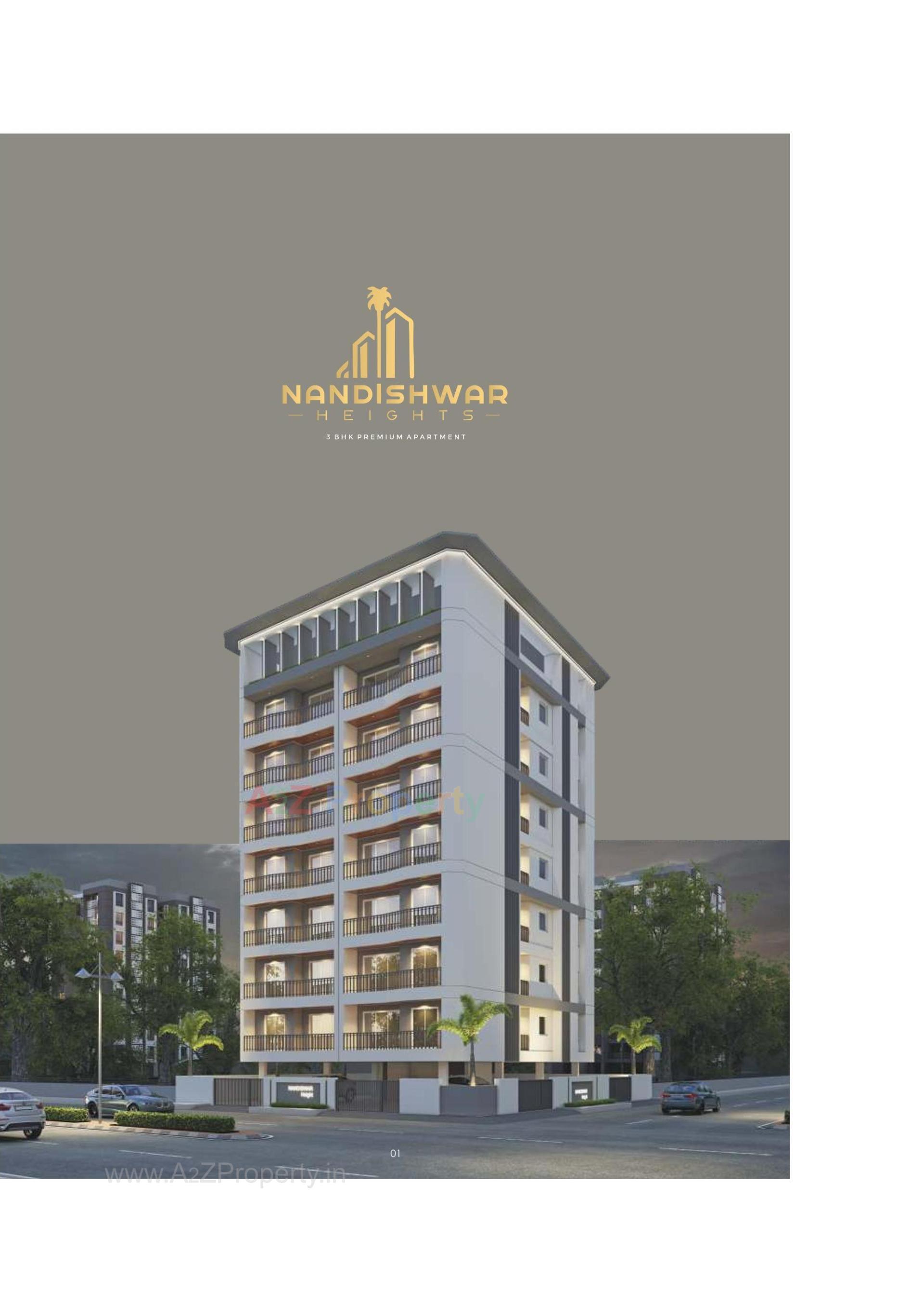 3D Elevation of real estate project Nandishwar Heights located at Kasba, Vadodara, Gujarat