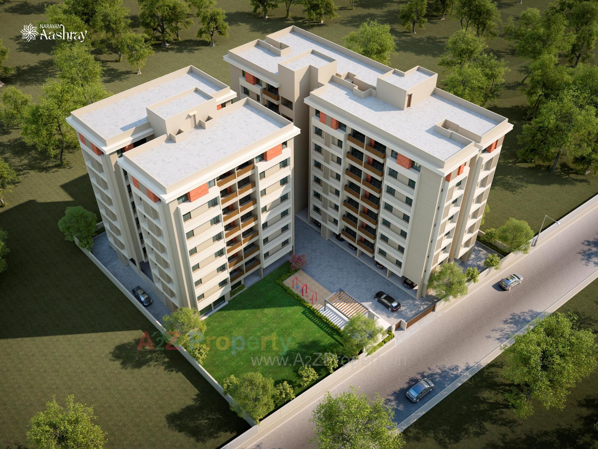 3D Elevation of real estate project Narayan Aashray located at Kapurai, Vadodara, Gujarat