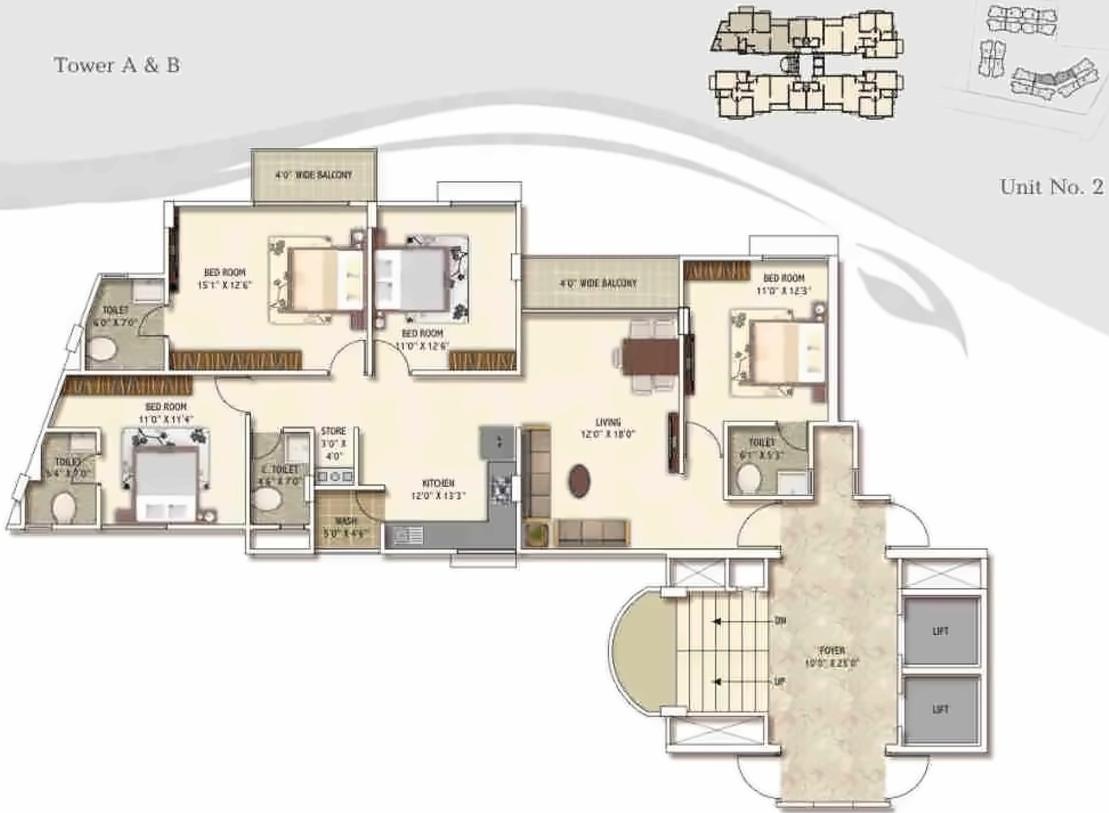 Layout of real estate project Narayan Aura located at Atladara, Vadodara, Gujarat