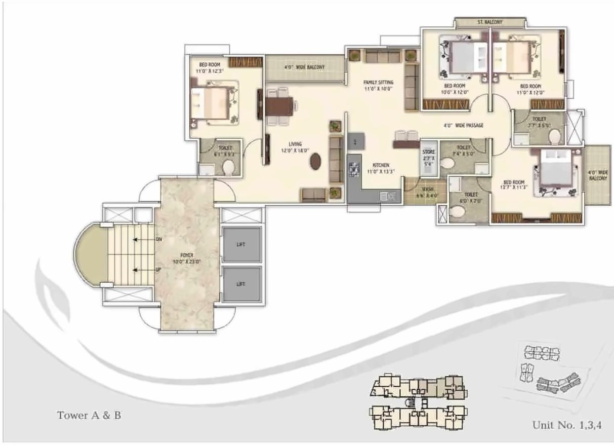 Layout of real estate project Narayan Aura located at Atladara, Vadodara, Gujarat