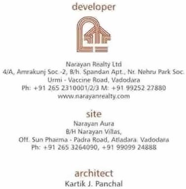  of real estate project Narayan Aura located at Atladara, Vadodara, Gujarat