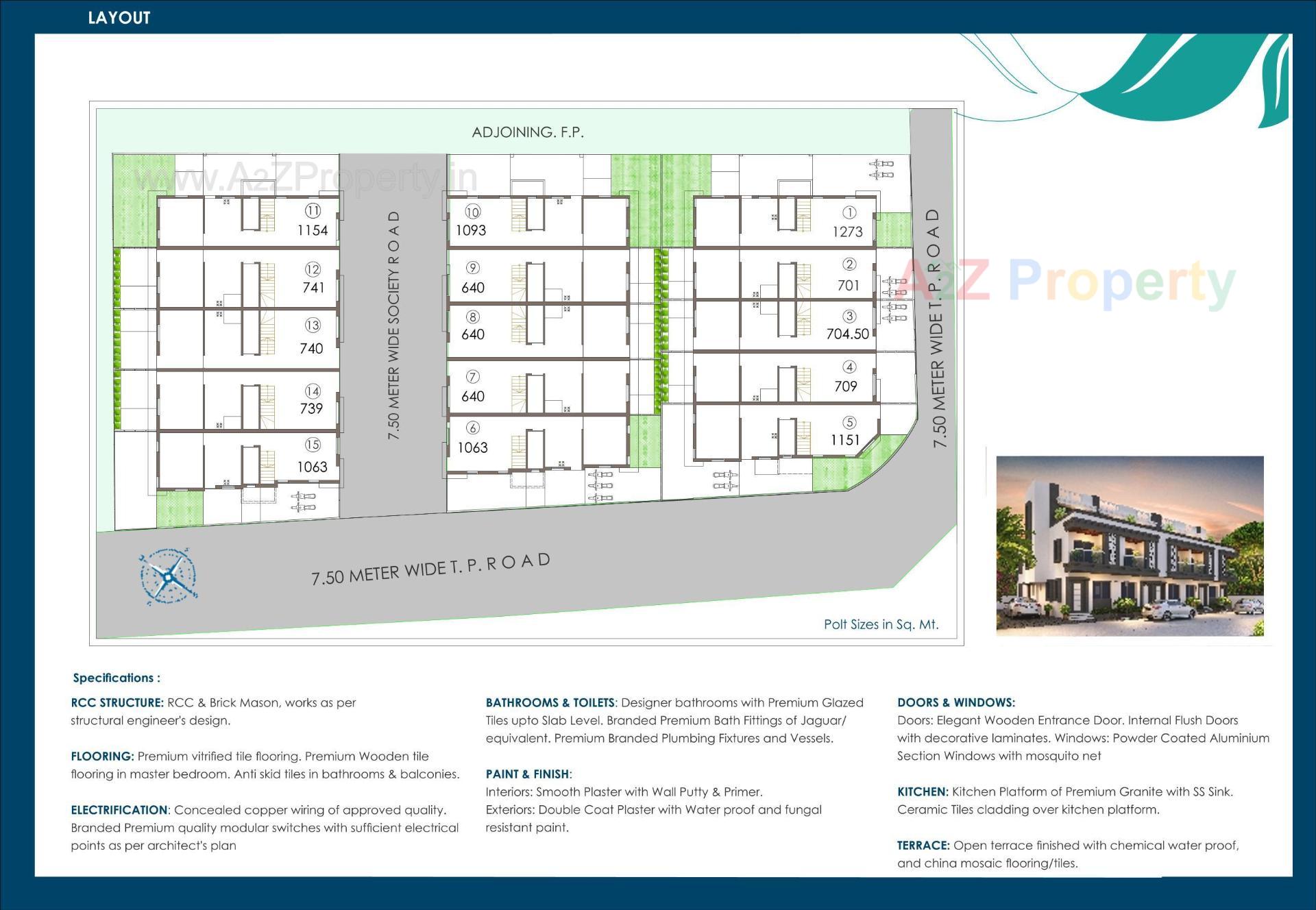 Layout of real estate project Narayan Green located at Bapod, Vadodara, Gujarat