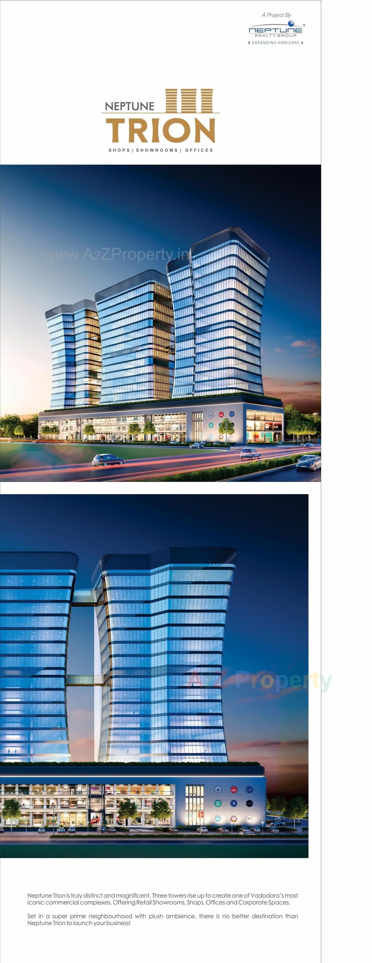 3D Elevation of real estate project Neptune Trion located at Subhanpura, Vadodara, Gujarat