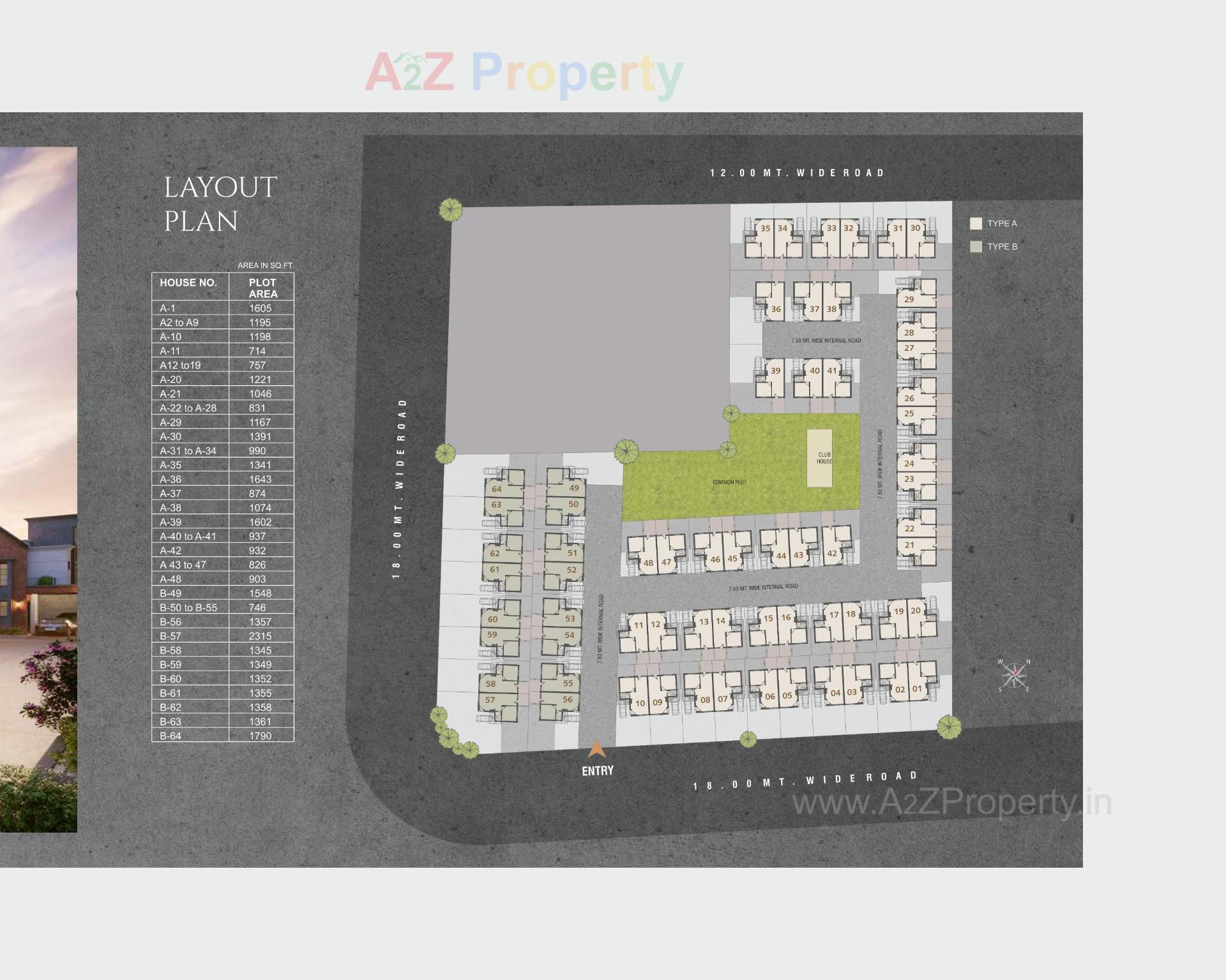 Layout of real estate project Nidhi Bungalows located at Kapurai, Vadodara, Gujarat