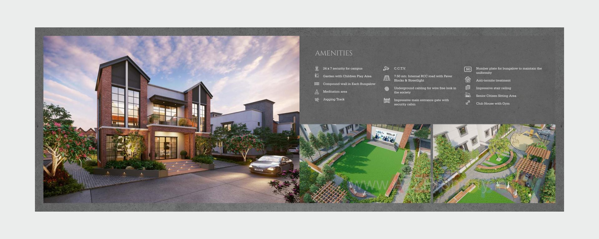 3D Elevation of real estate project Nidhi Bungalows located at Kapurai, Vadodara, Gujarat