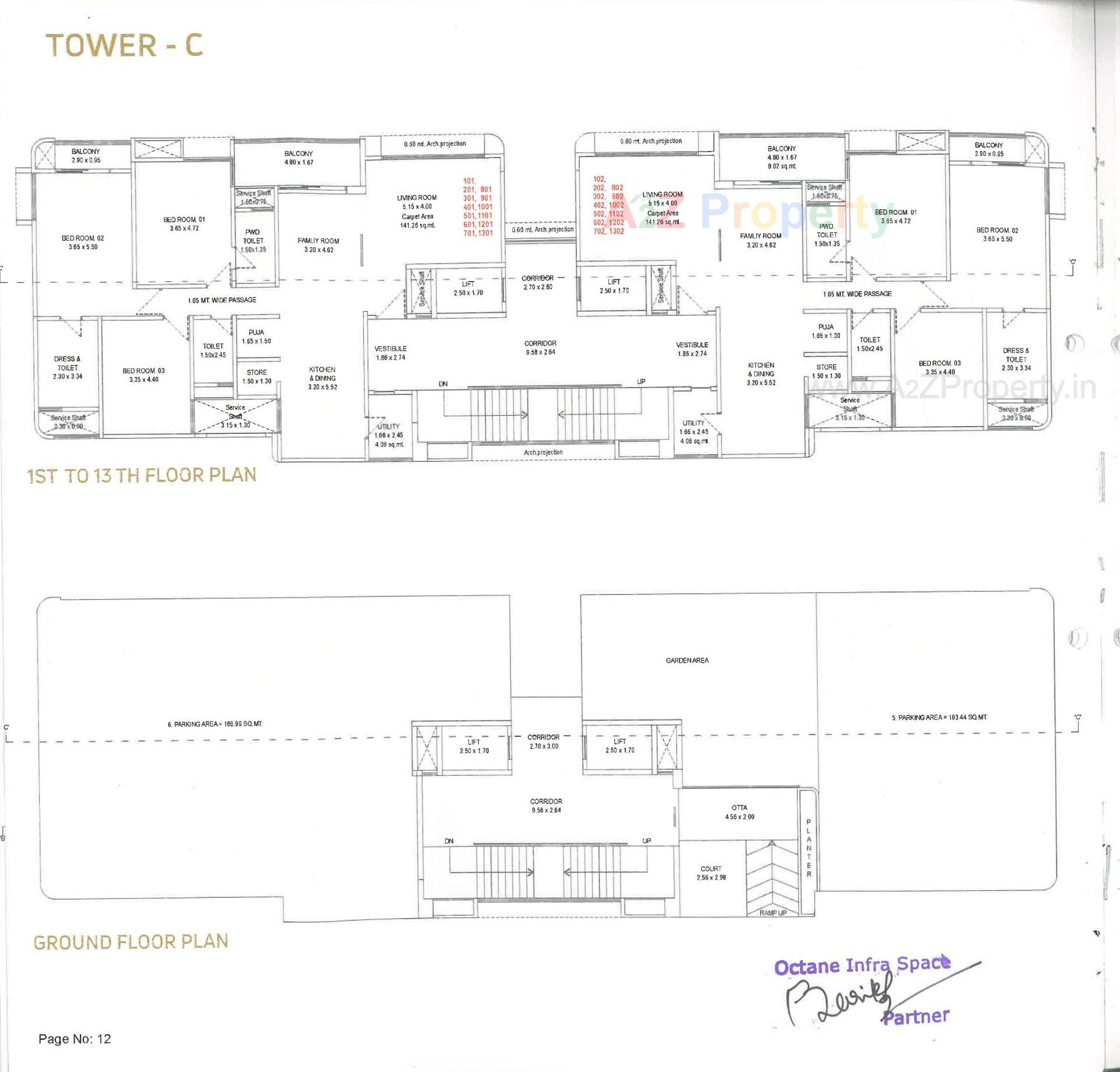 Layout of real estate project Nilamber Bellissimo located at Bhayli, Vadodara, Gujarat