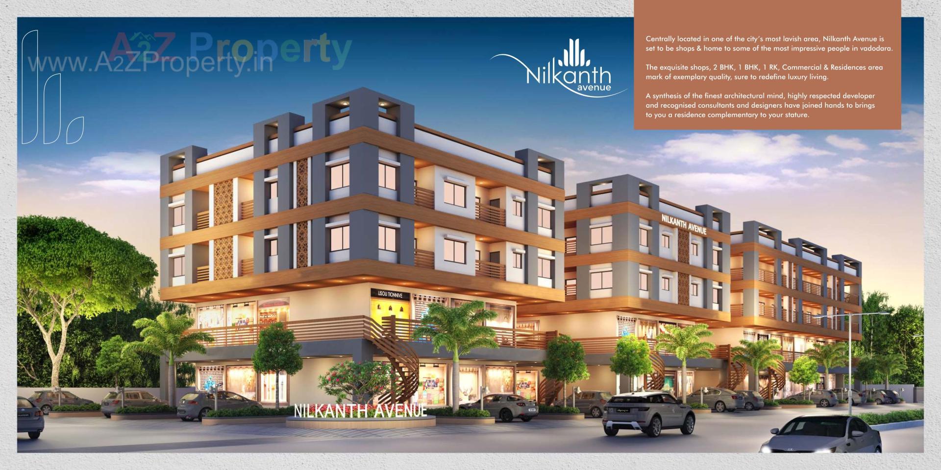 3D Elevation of real estate project Nilkanth Avenue located at Vadodara, Vadodara, Gujarat