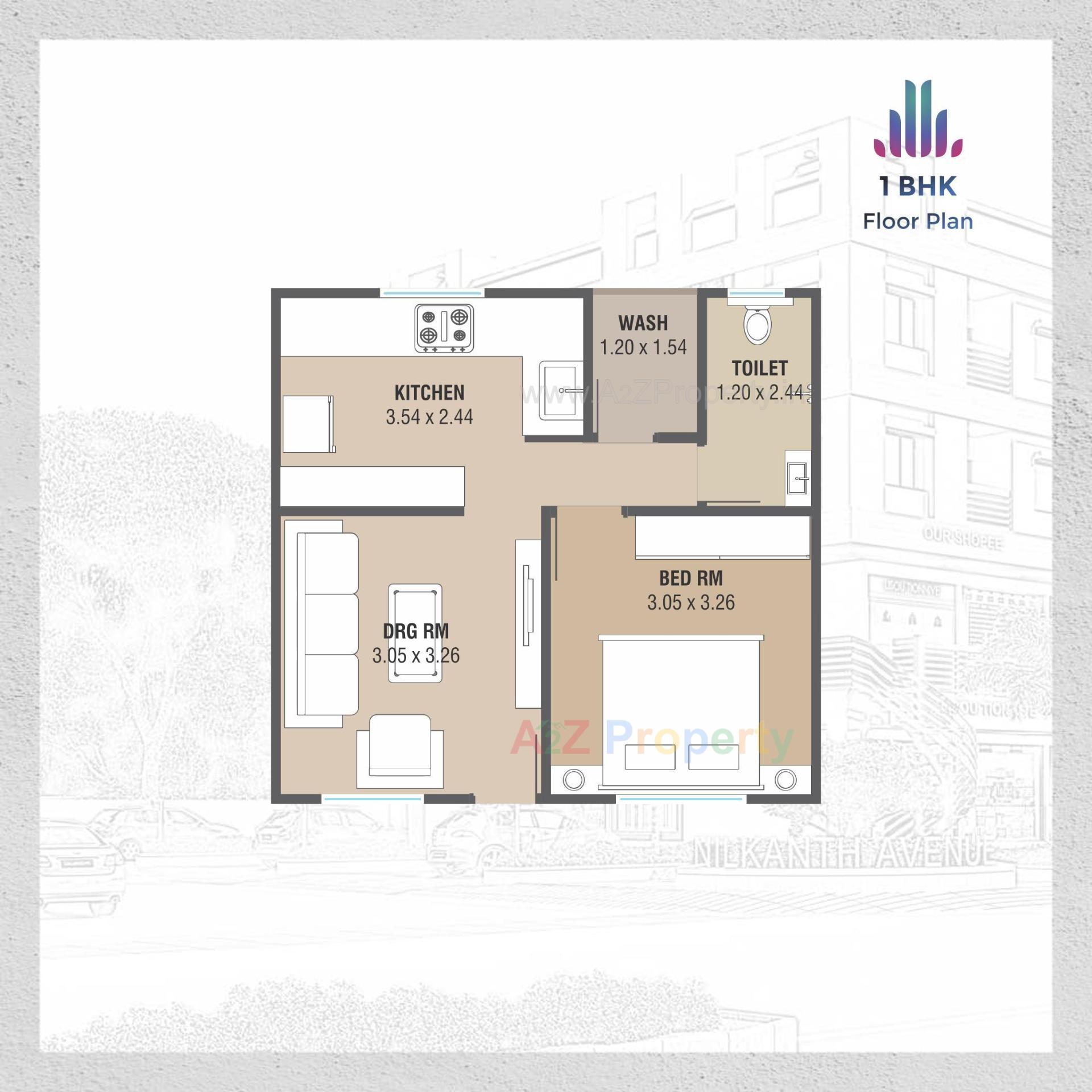 Layout of real estate project Nilkanth Avenue located at Vadodara, Vadodara, Gujarat