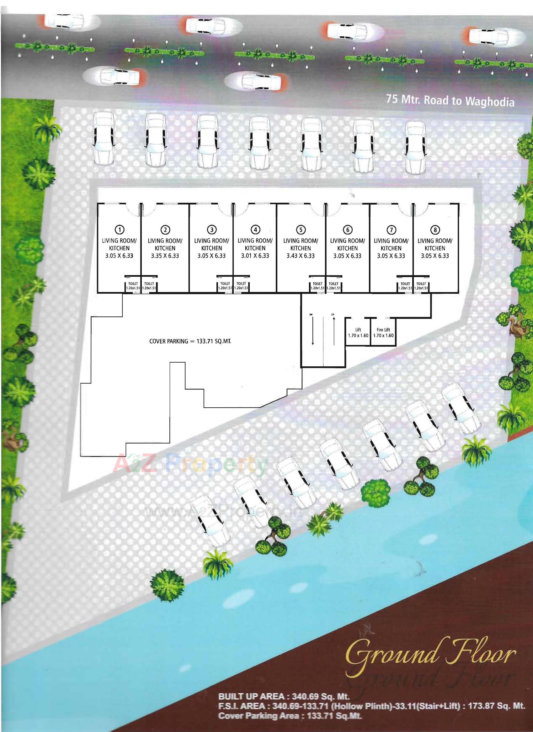 Layout of real estate project Nilkanth Height located at Amodar, Vadodara, Gujarat
