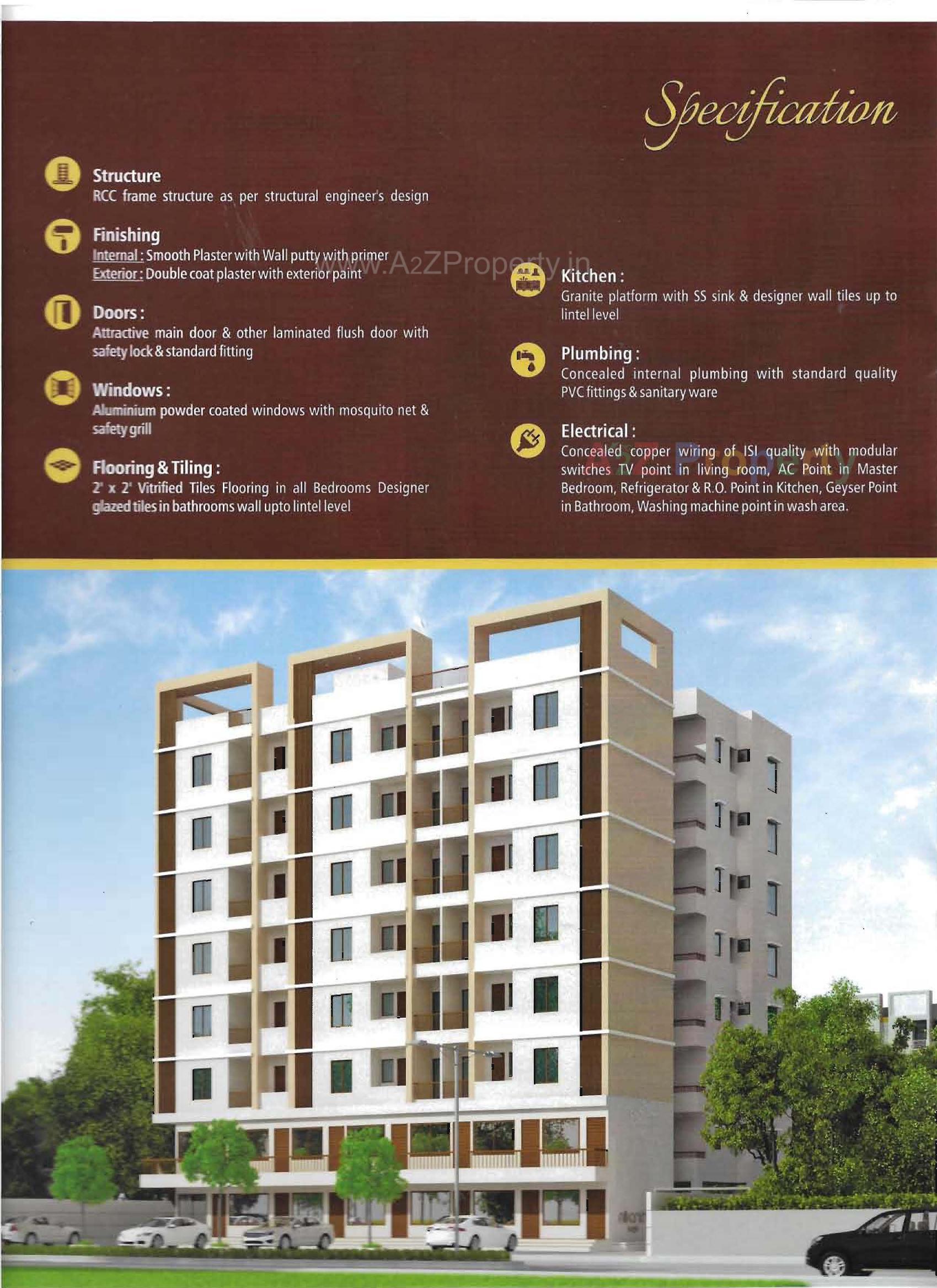 3D Elevation of real estate project Nilkanth Height located at Amodar, Vadodara, Gujarat