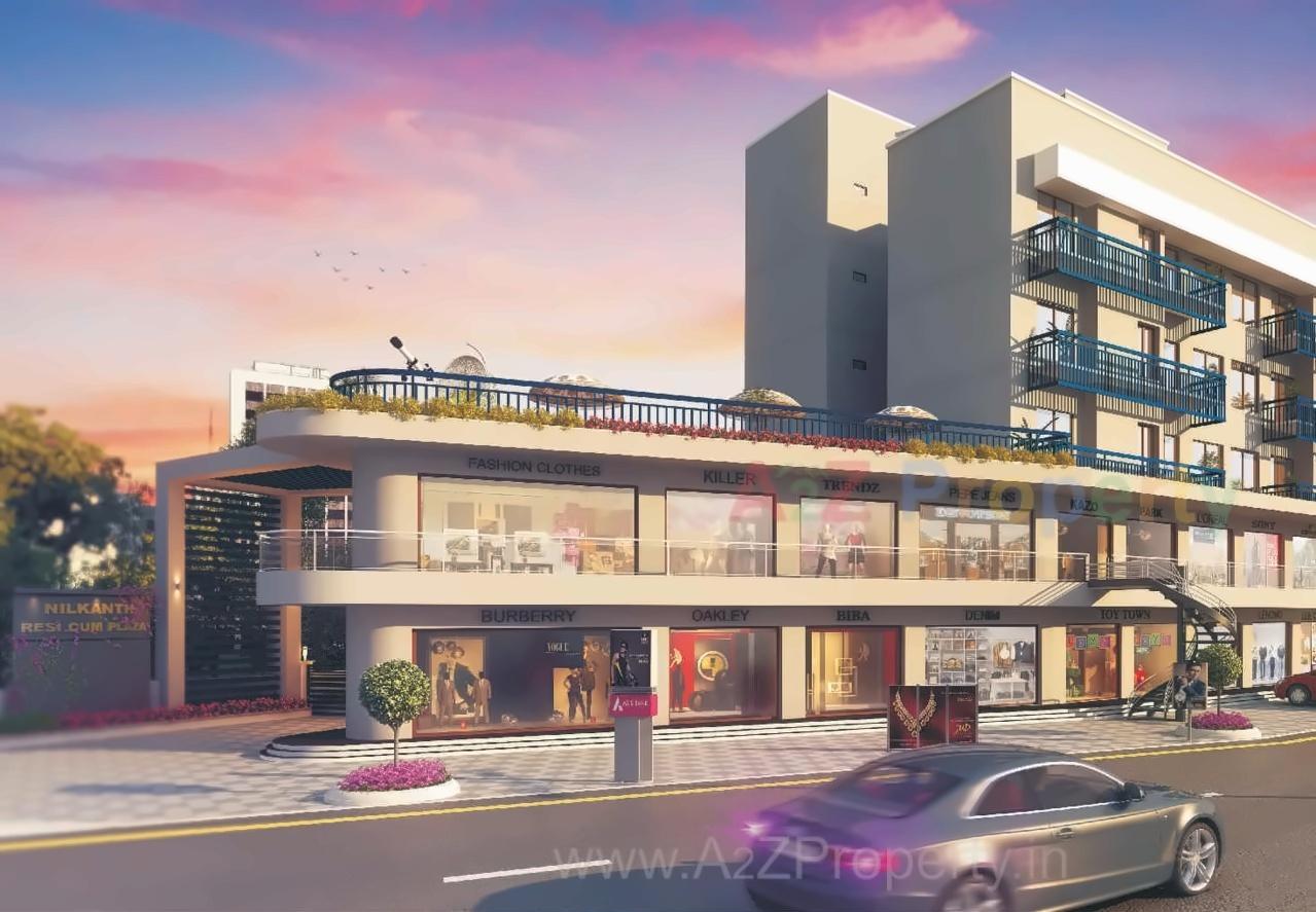3D Elevation of real estate project Nilkanth Resi Cum Plaza located at Danteshwar, Vadodara, Gujarat