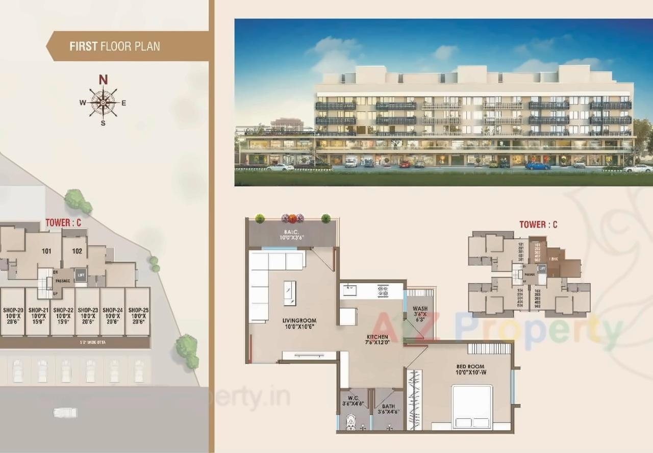 Layout of real estate project Nilkanth Resi Cum Plaza located at Danteshwar, Vadodara, Gujarat