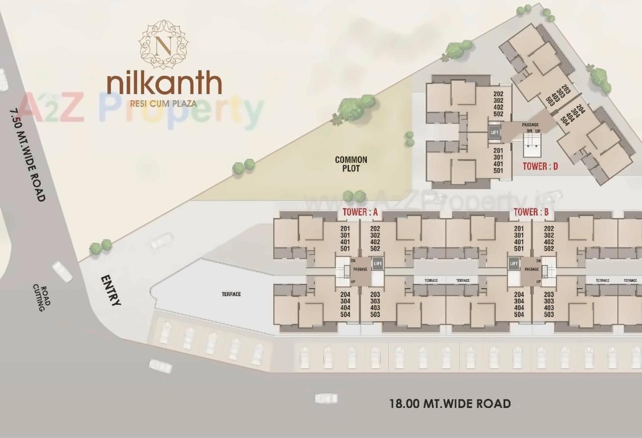 Layout of real estate project Nilkanth Resi Cum Plaza located at Danteshwar, Vadodara, Gujarat