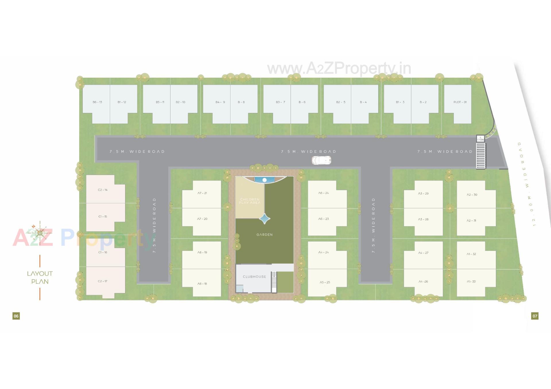Layout of real estate project Nisarg located at Bil, Vadodara, Gujarat