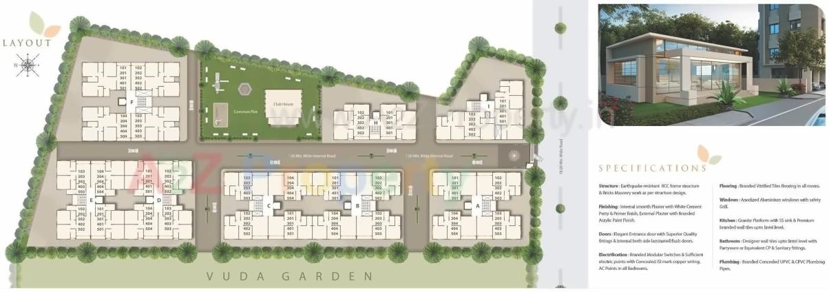 Layout of real estate project Nisarg Palladium located at Vadodara, Vadodara, Gujarat