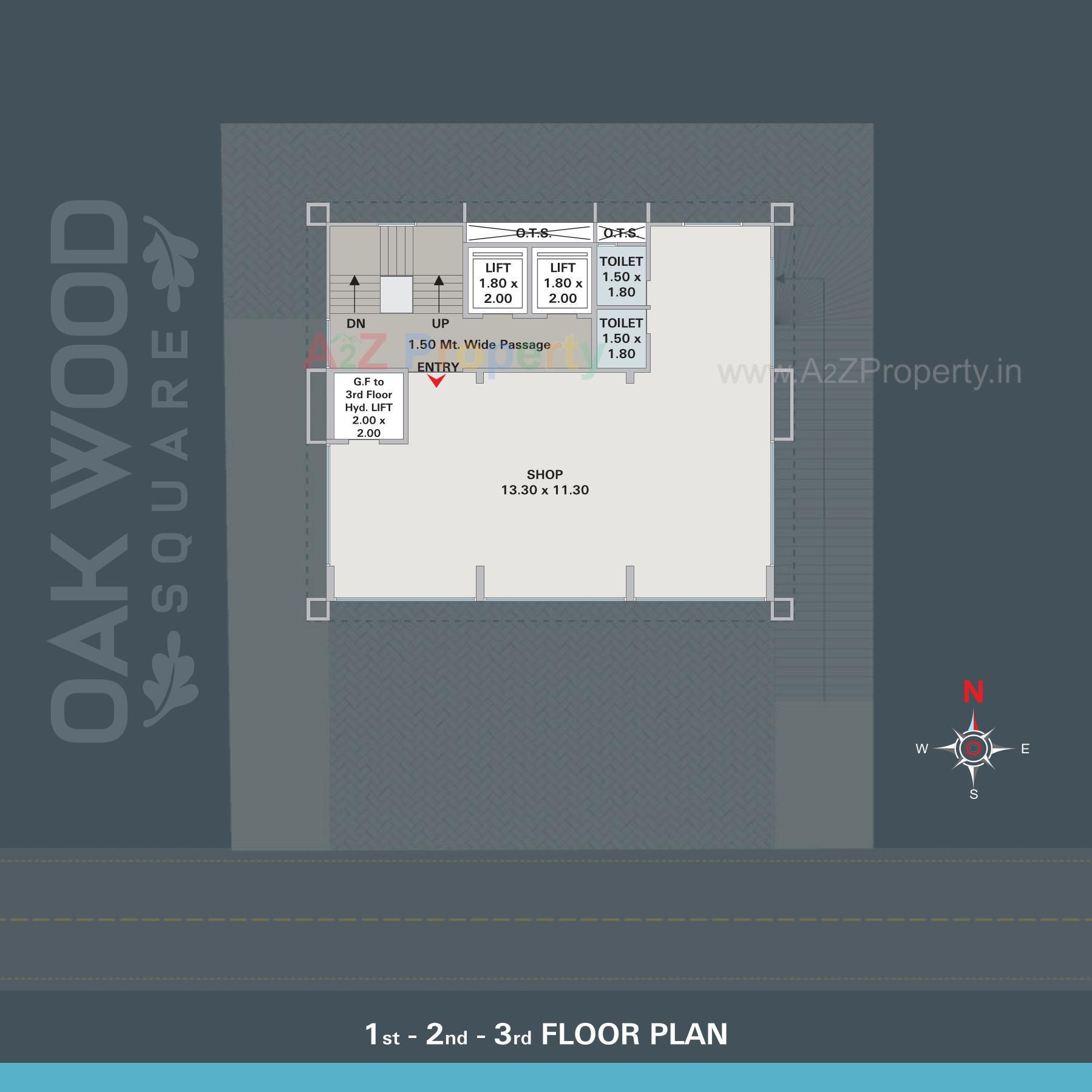 Layout of real estate project Oakwood Square located at Nagarwada, Vadodara, Gujarat