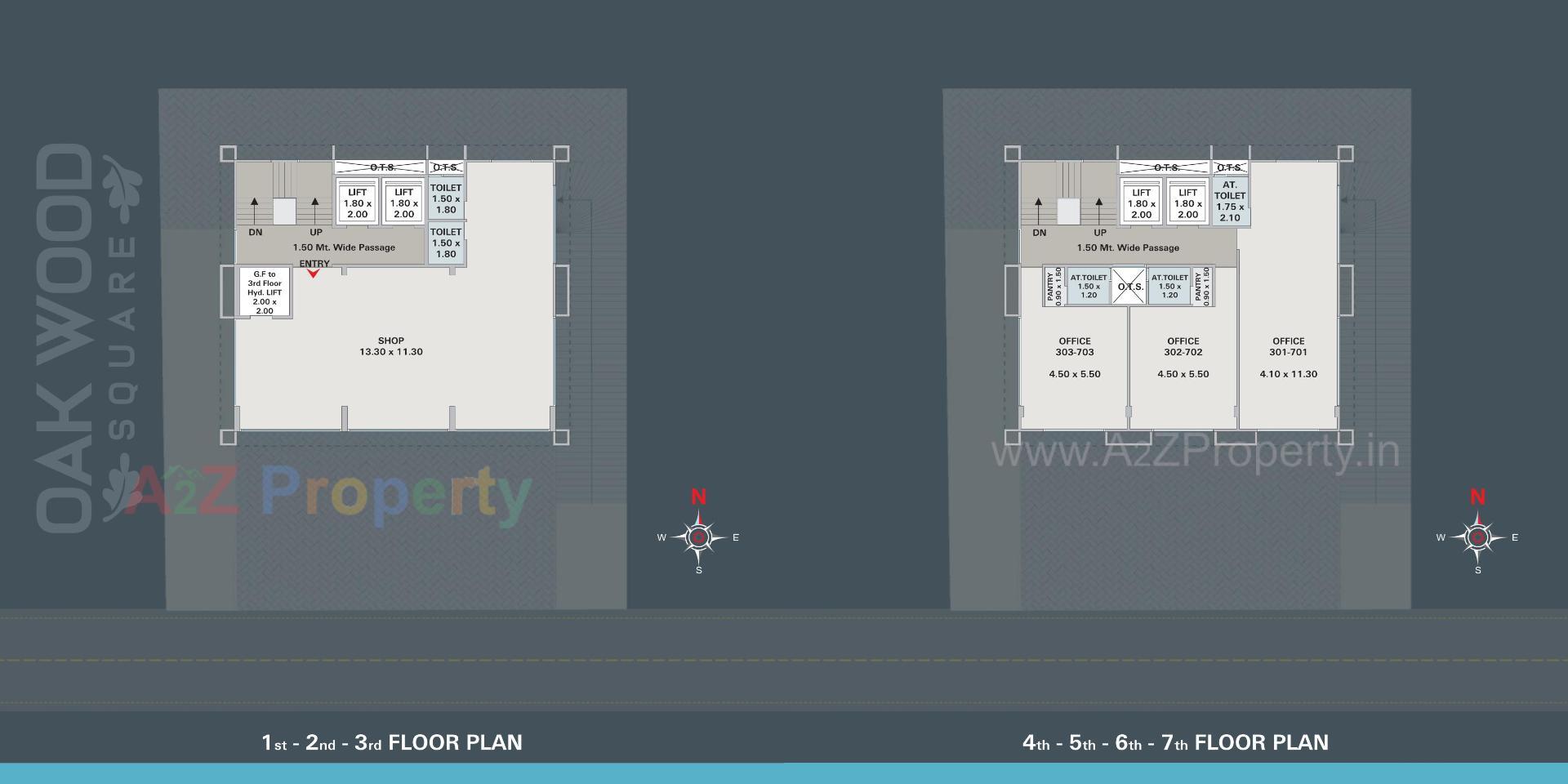 Layout of real estate project Oakwood Square located at Nagarwada, Vadodara, Gujarat