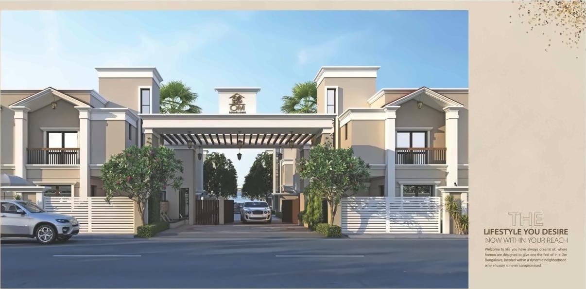 3D Elevation of real estate project Om Bungalows located at Kapurai, Vadodara, Gujarat