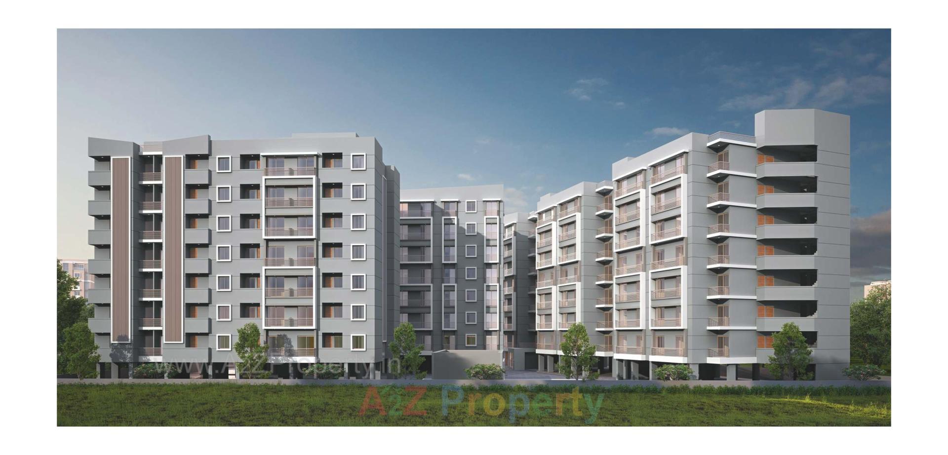 3D Elevation of real estate project Om Heights located at Bapod, Vadodara, Gujarat