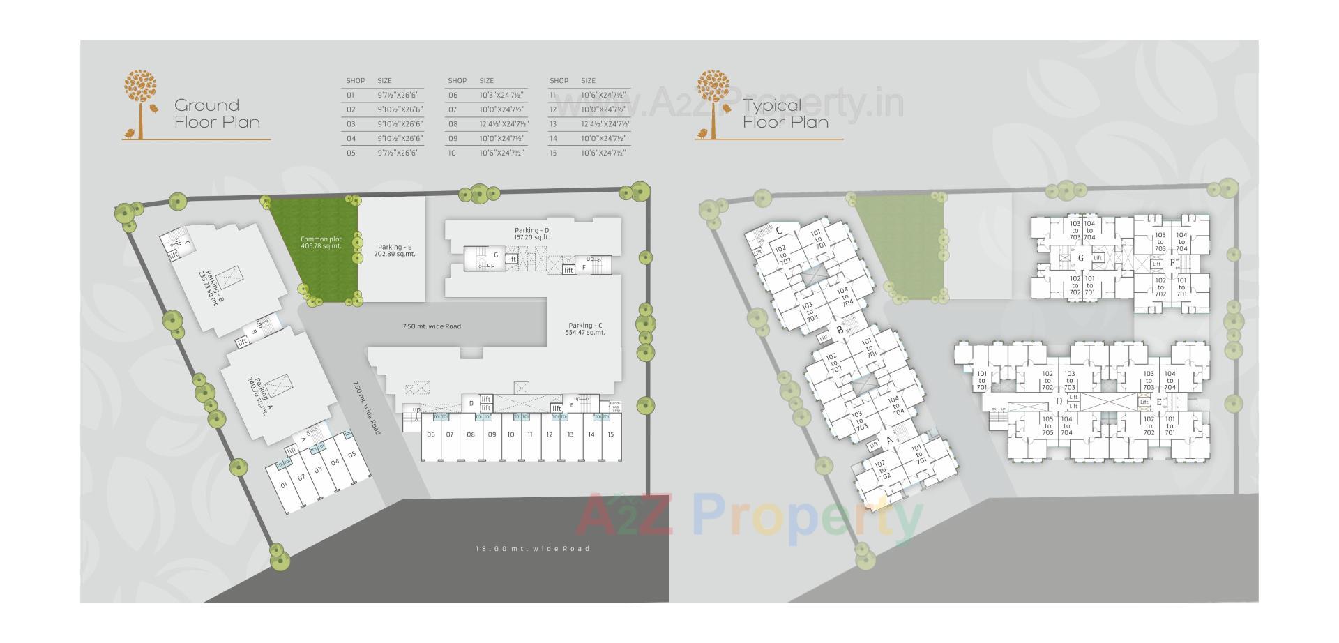 Layout of real estate project Om Heights located at Bapod, Vadodara, Gujarat