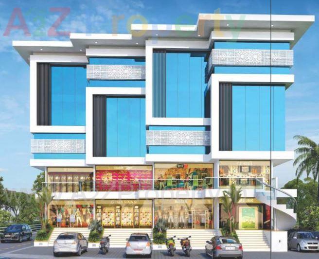 3D Elevation of real estate project Om Plaza located at Akota, Vadodara, Gujarat