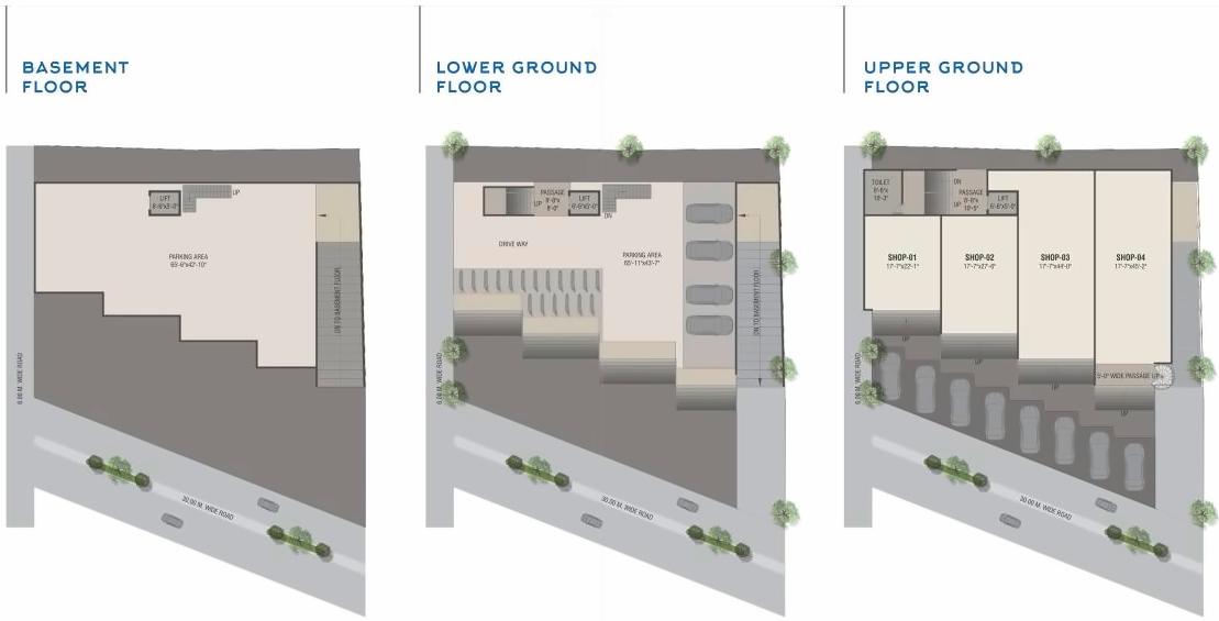 Layout of real estate project Om Plaza located at Akota, Vadodara, Gujarat