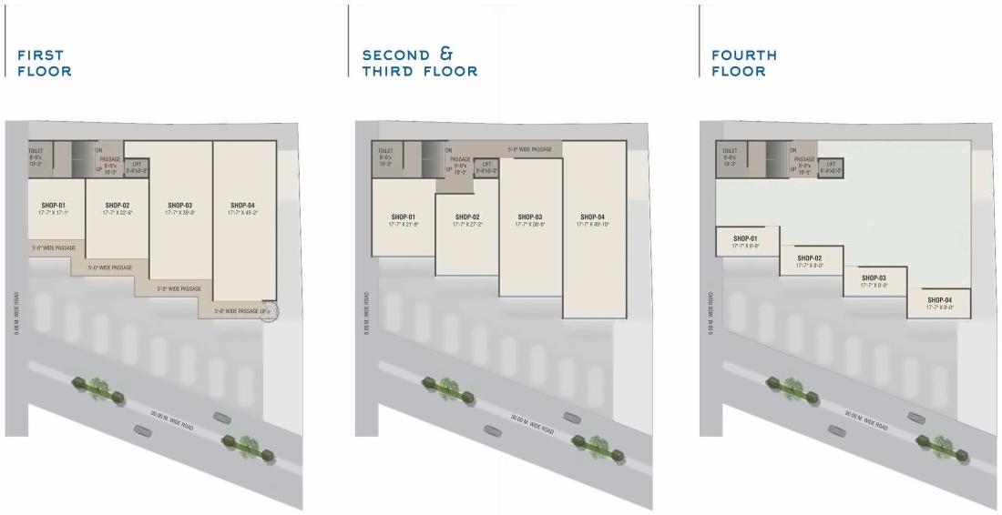 Layout of real estate project Om Plaza located at Akota, Vadodara, Gujarat