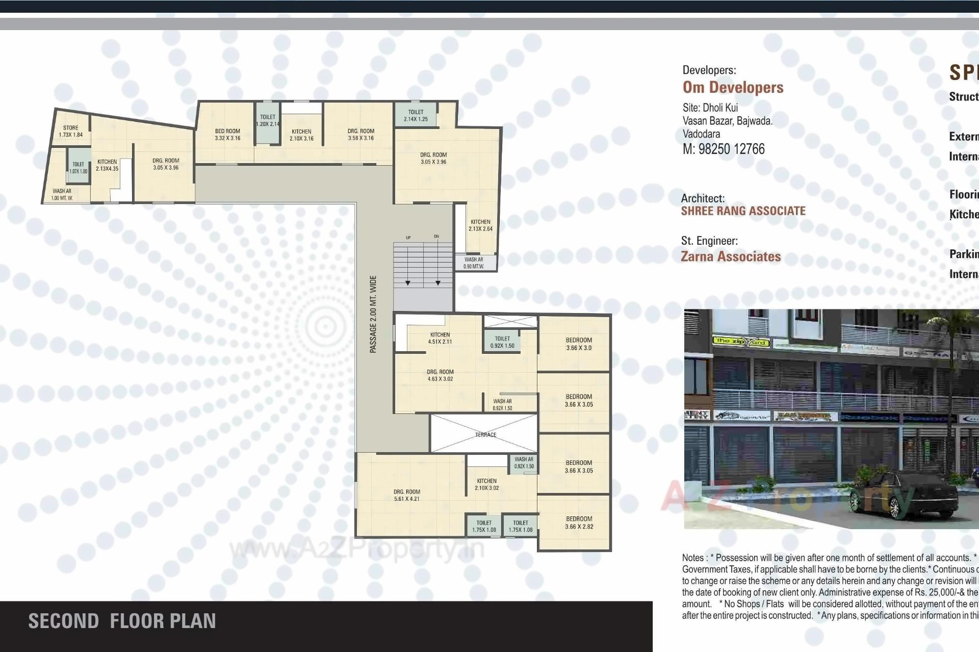 Layout of real estate project Om Shops   Flats located at Vadodara, Vadodara, Gujarat