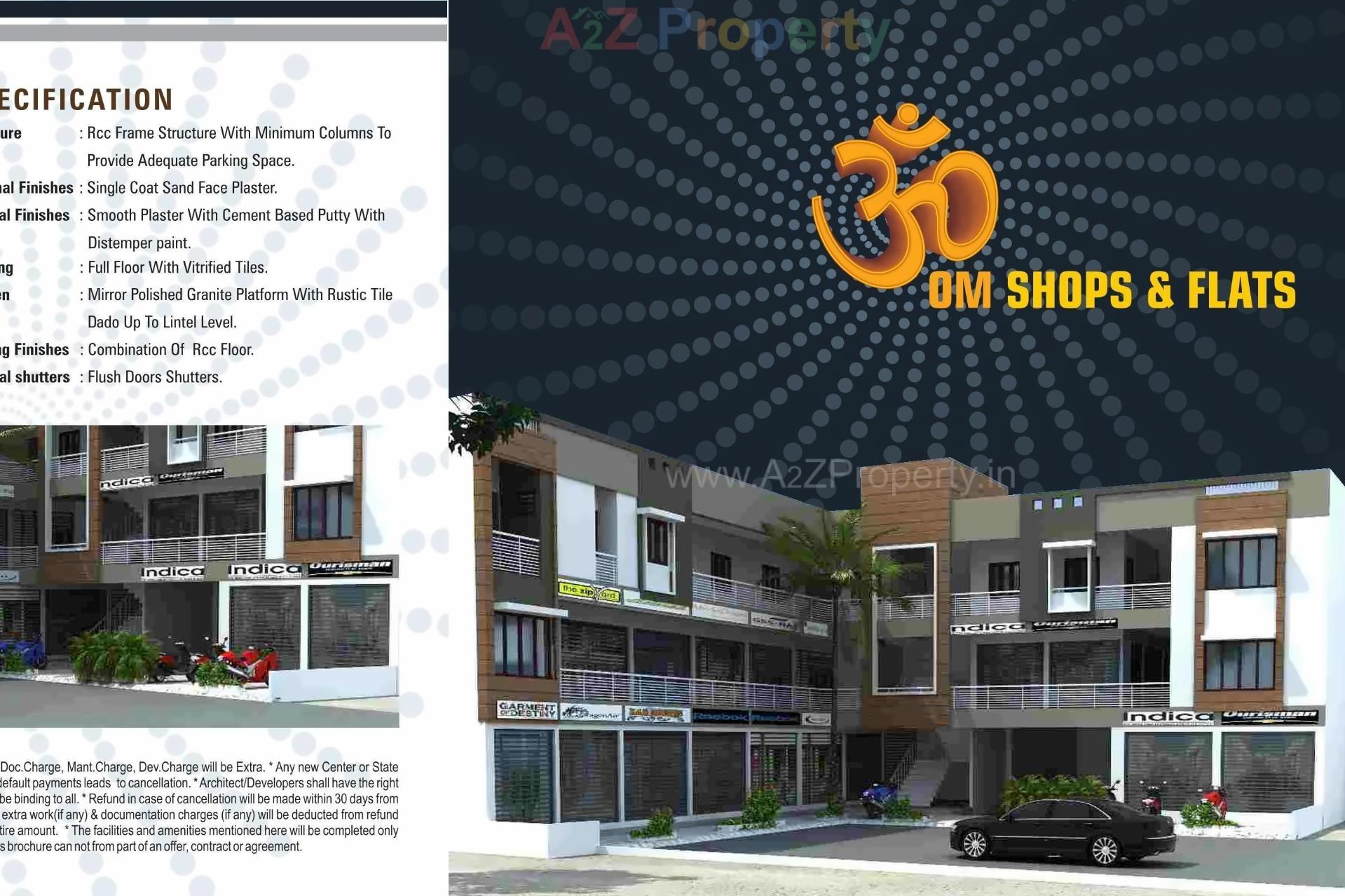 3D Elevation of real estate project Om Shops   Flats located at Vadodara, Vadodara, Gujarat