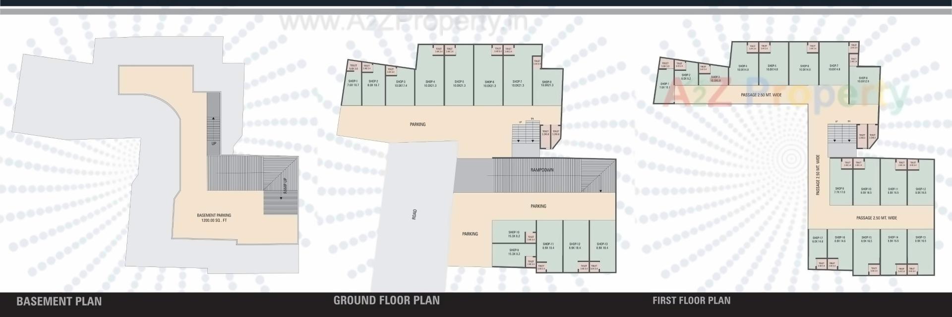Layout of real estate project Om Shops   Flats located at Vadodara, Vadodara, Gujarat