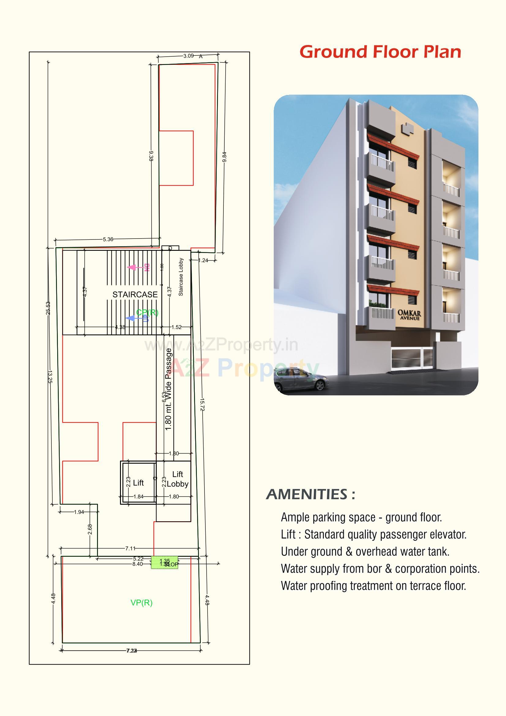 Layout of real estate project Omkar Avenue located at Vadodara, Vadodara, Gujarat