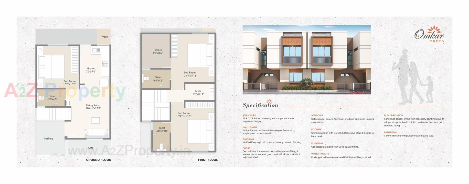 Layout of real estate project Omkar Green located at Koyali, Vadodara, Gujarat