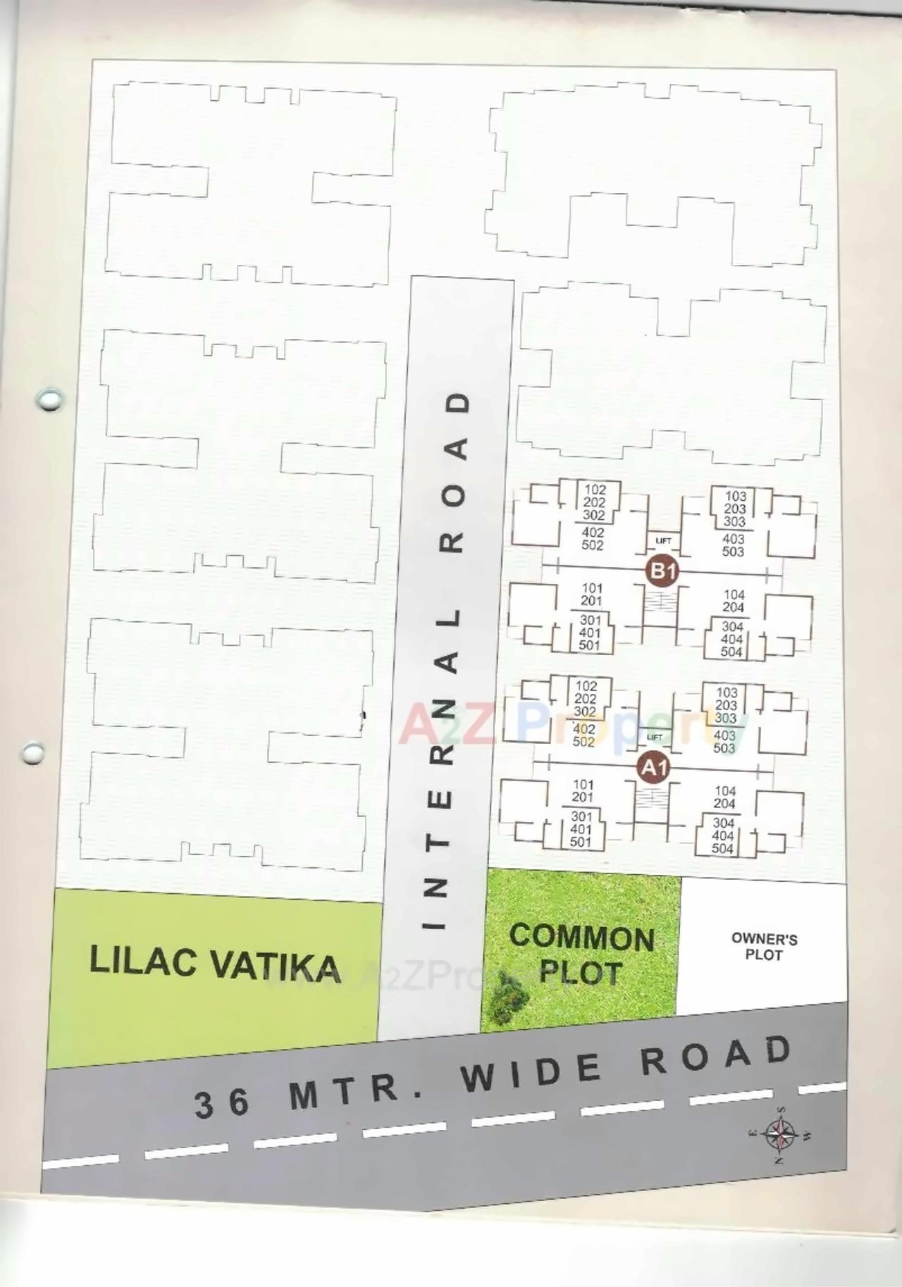 Layout of real estate project Omkar Residency located at Koyli, Vadodara, Gujarat