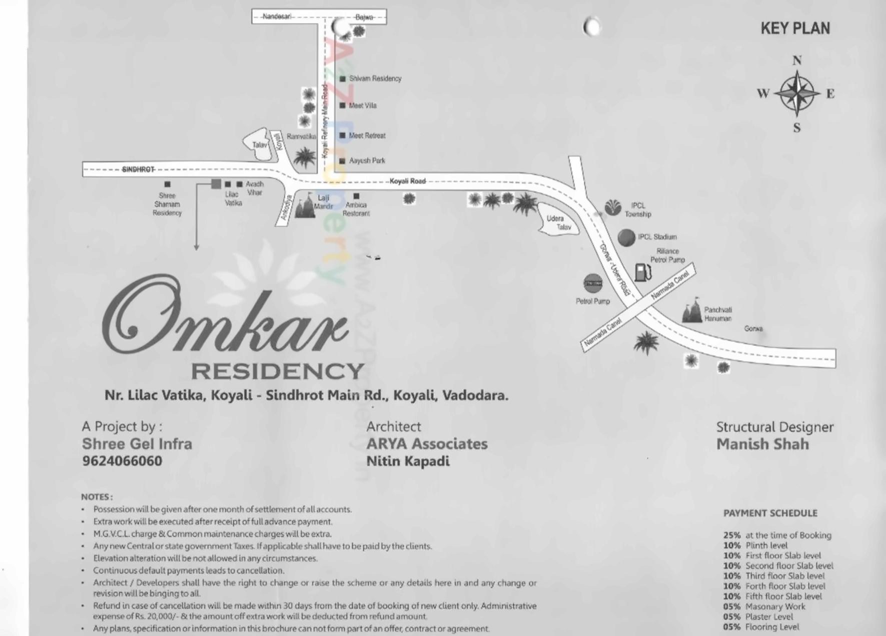  of real estate project Omkar Residency located at Koyli, Vadodara, Gujarat