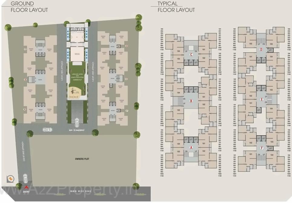 Layout of real estate project Omkara Planet located at Sayajipura, Vadodara, Gujarat