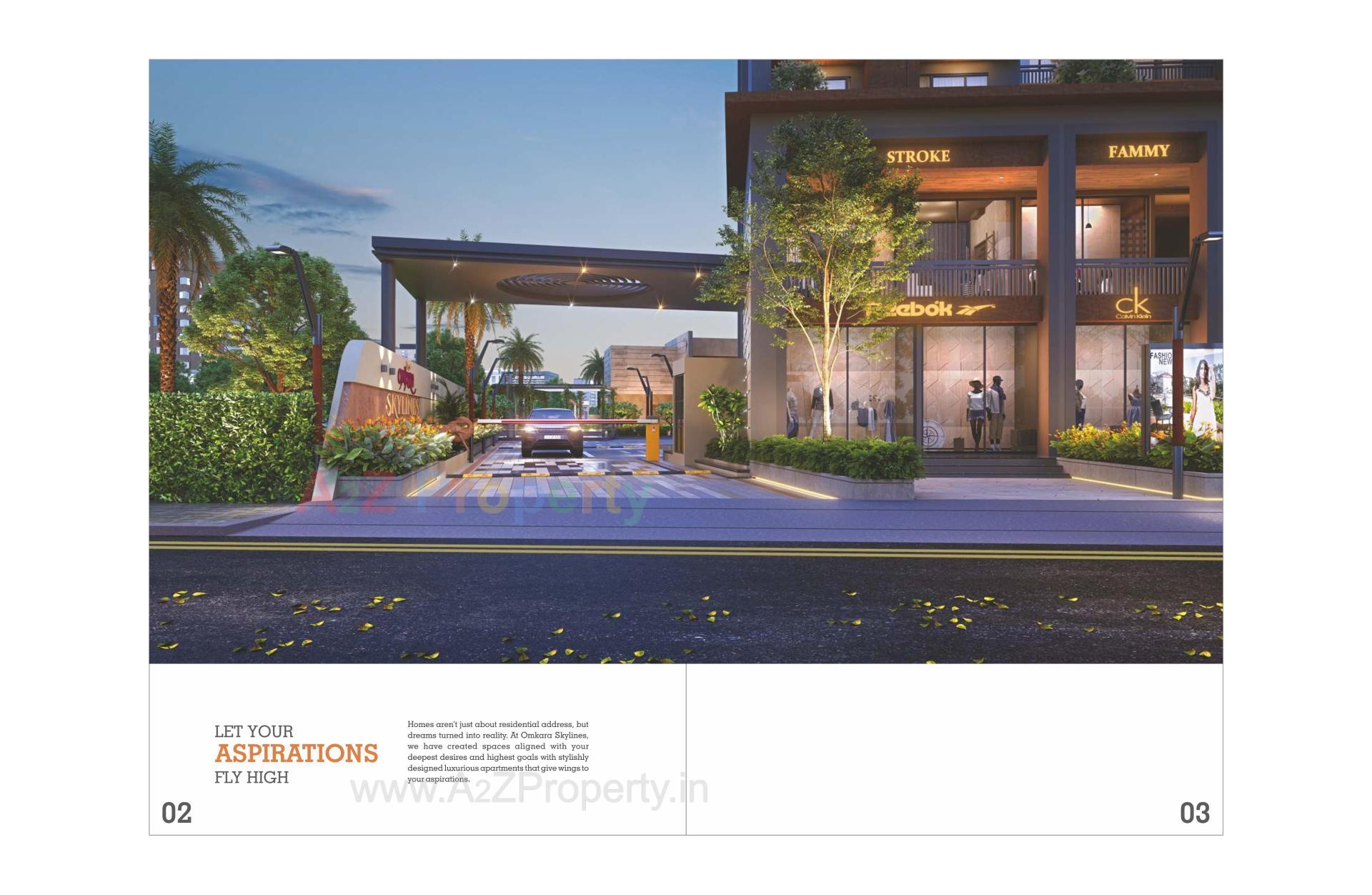 3D Elevation of real estate project Omkara Skylines located at Kareli, Vadodara, Gujarat