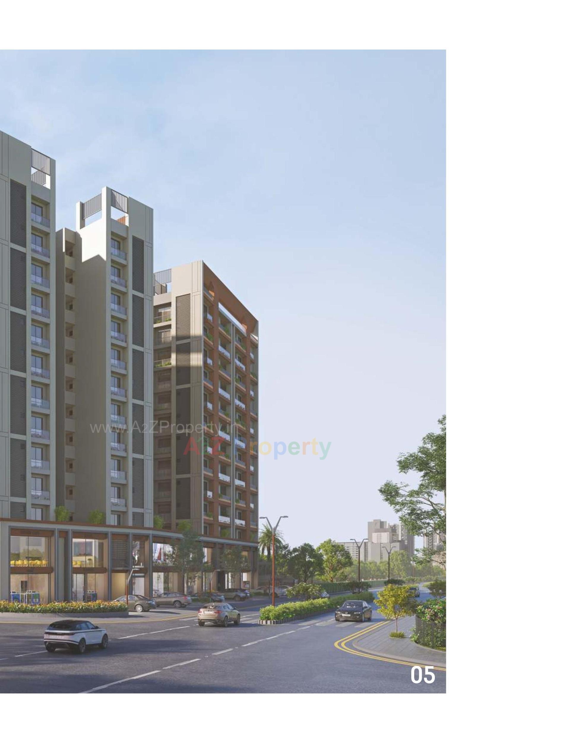 3D Elevation of real estate project Omkara Skylines located at Kareli, Vadodara, Gujarat