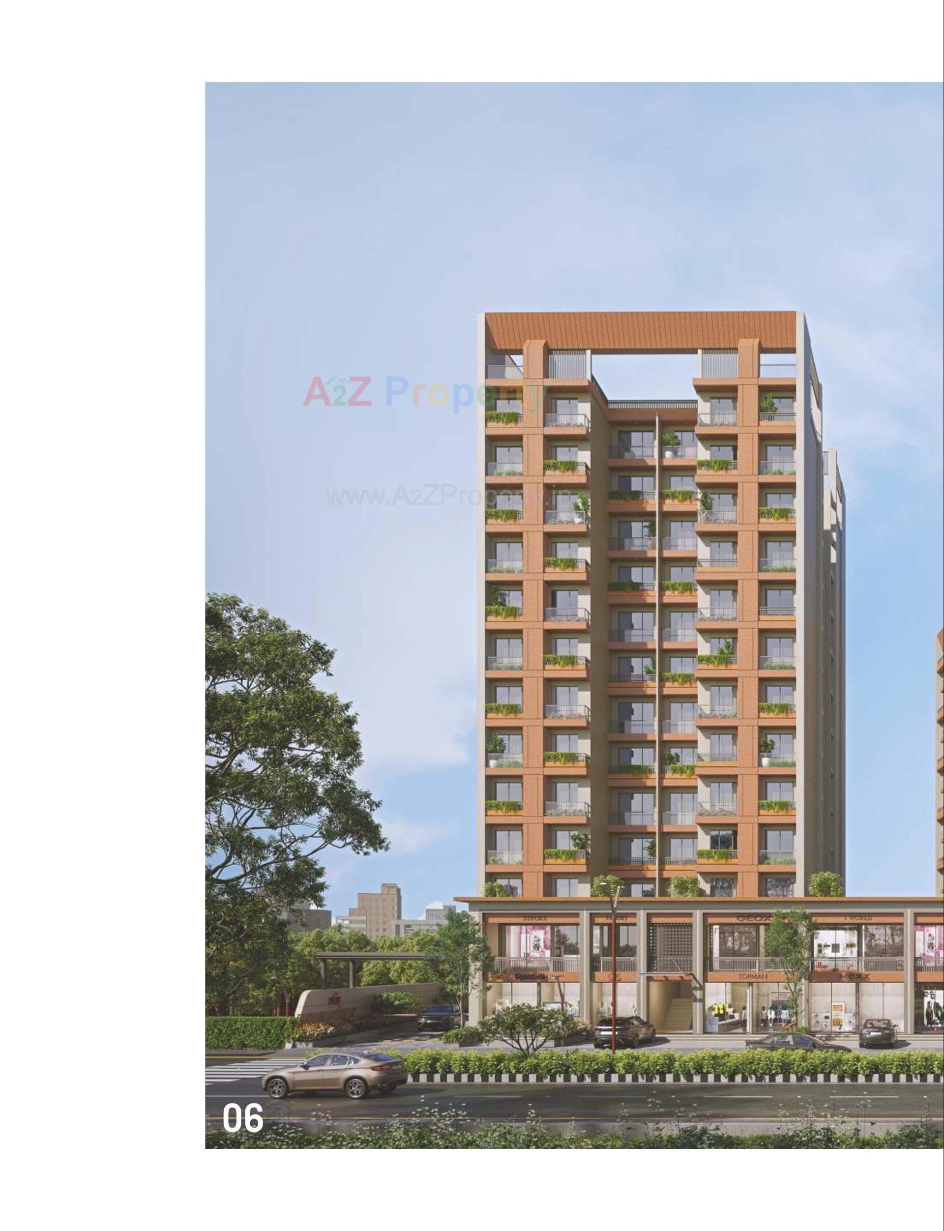 3D Elevation of real estate project Omkara Skylines located at Kareli, Vadodara, Gujarat