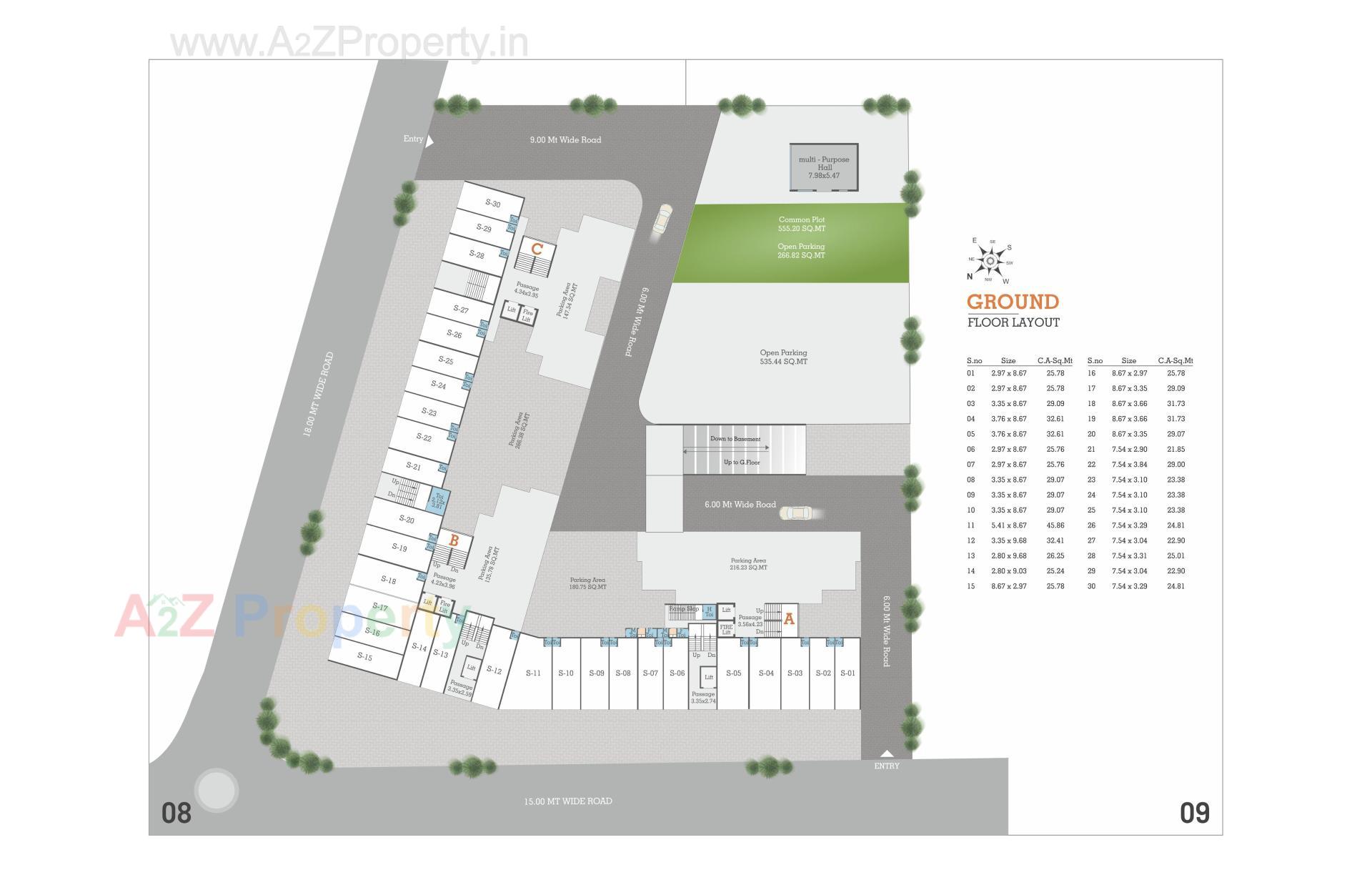 Layout of real estate project Omkara Skylines located at Kareli, Vadodara, Gujarat