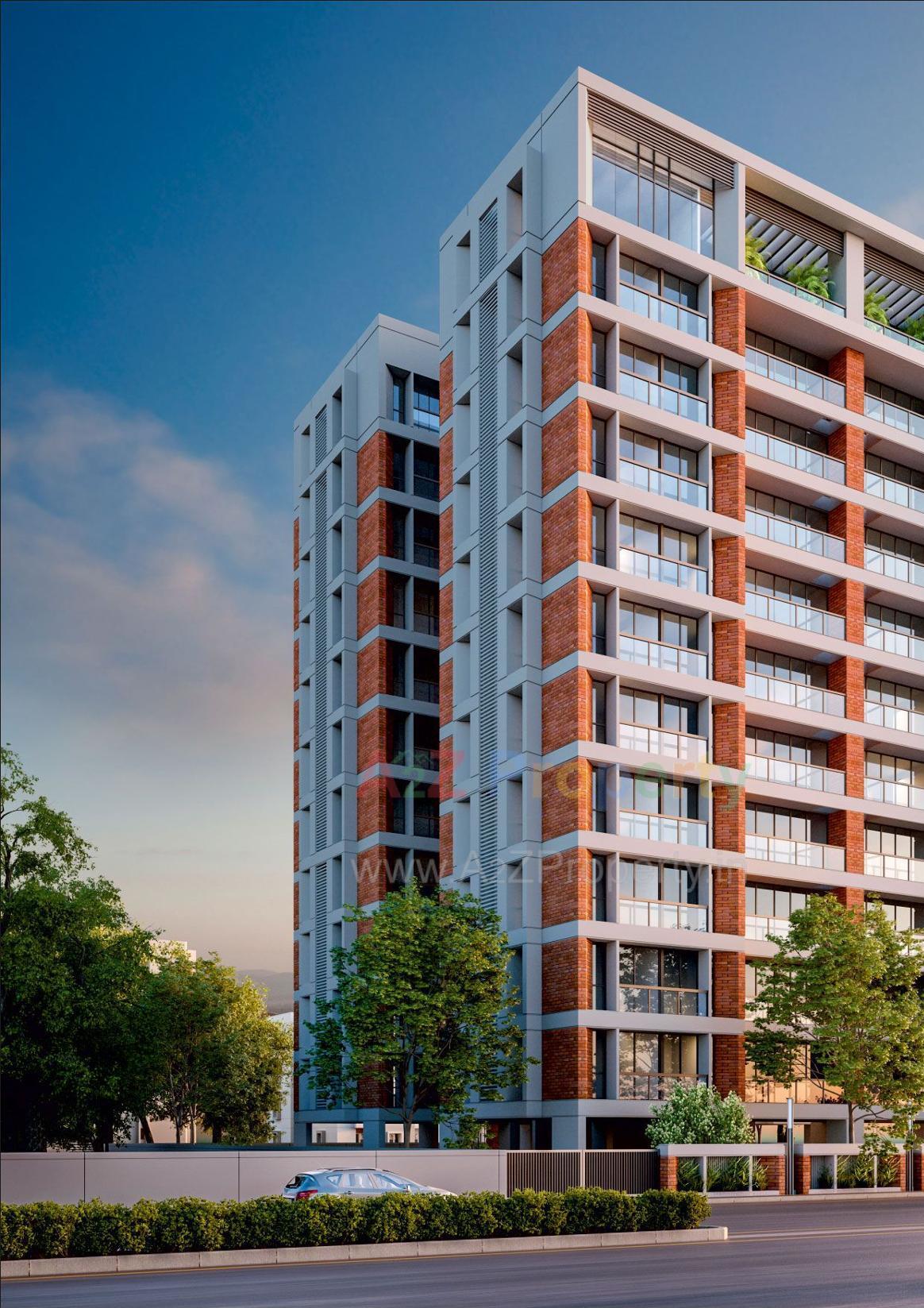 3D Elevation of real estate project One Aarna located at Bhayli, Vadodara, Gujarat