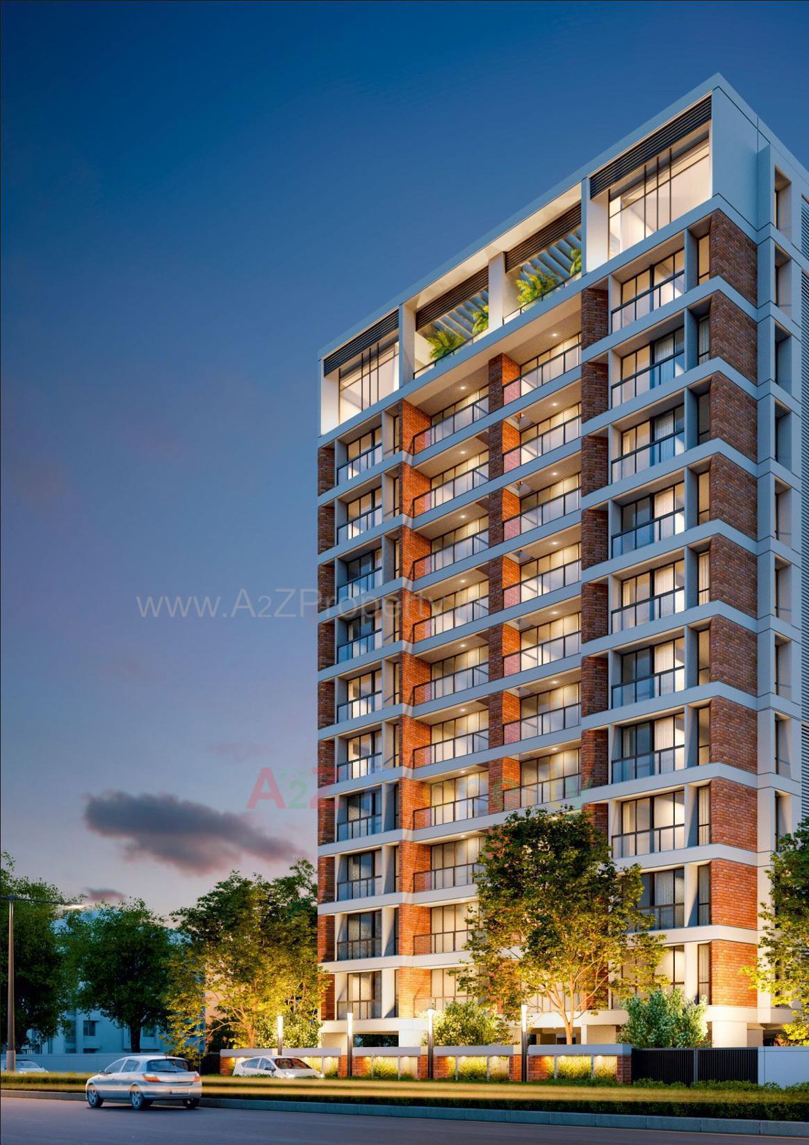 3D Elevation of real estate project One Aarna located at Bhayli, Vadodara, Gujarat