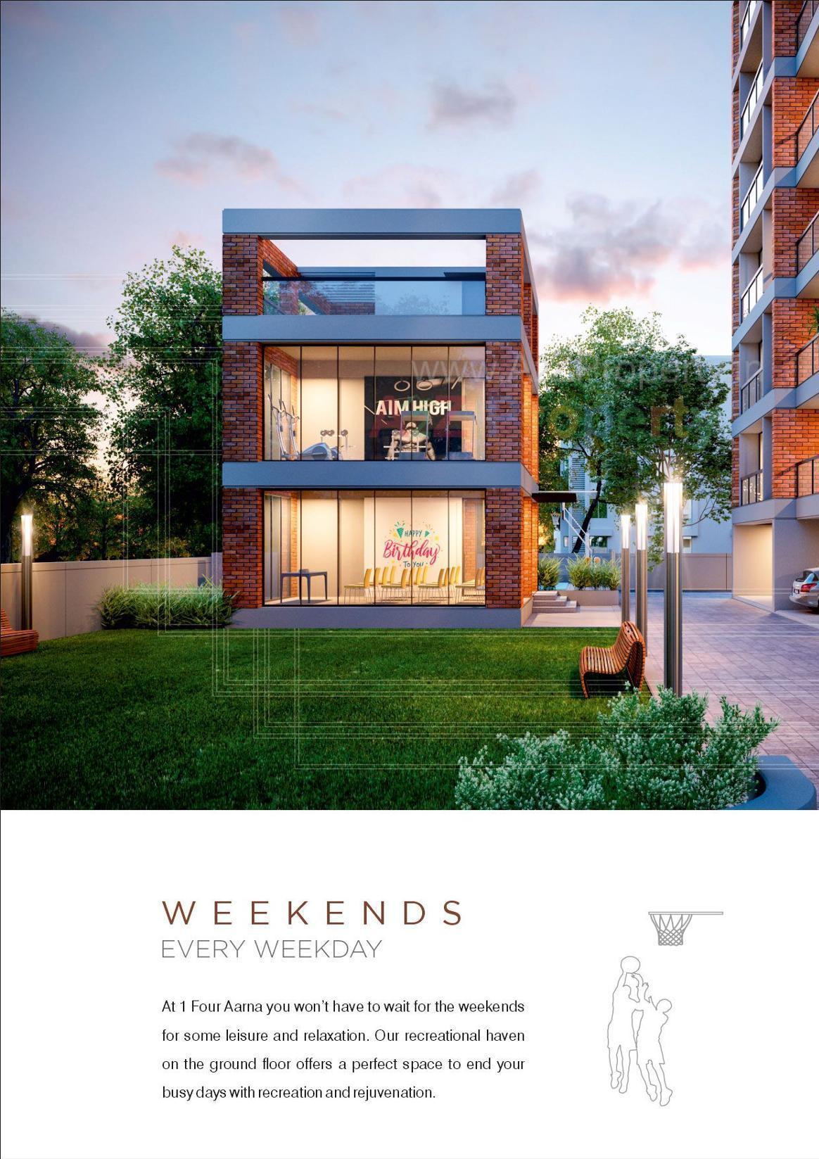 3D Elevation of real estate project One Aarna located at Bhayli, Vadodara, Gujarat