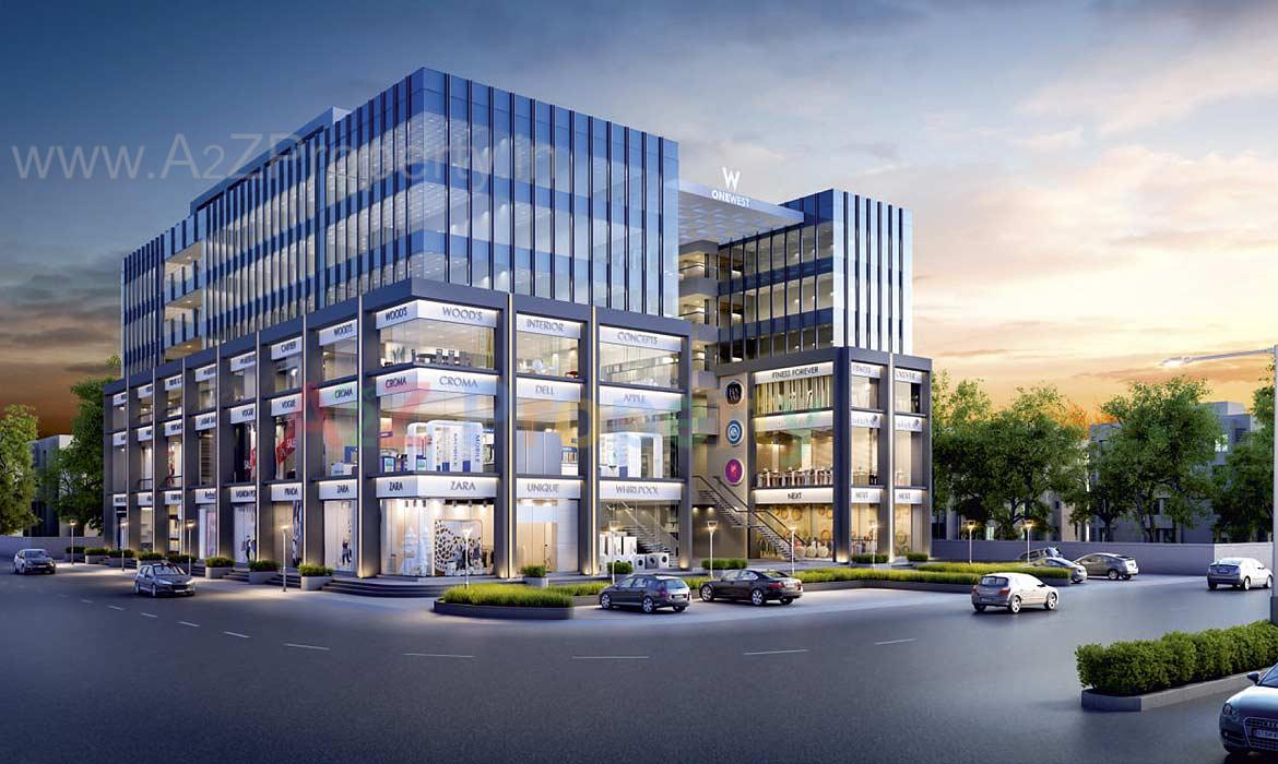 3D Elevation of real estate project One West located at Sevasi, Vadodara, Gujarat