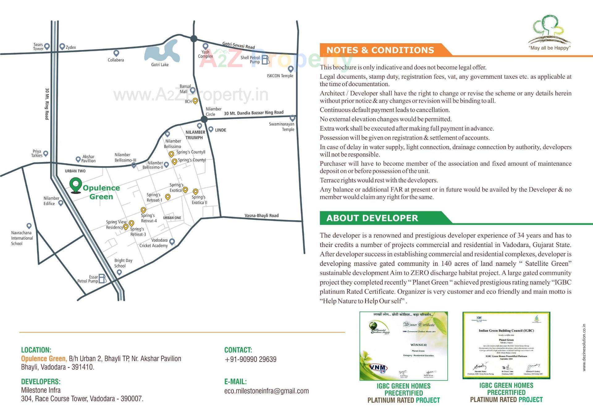  of real estate project Opulence Green located at Bhayali, Vadodara, Gujarat