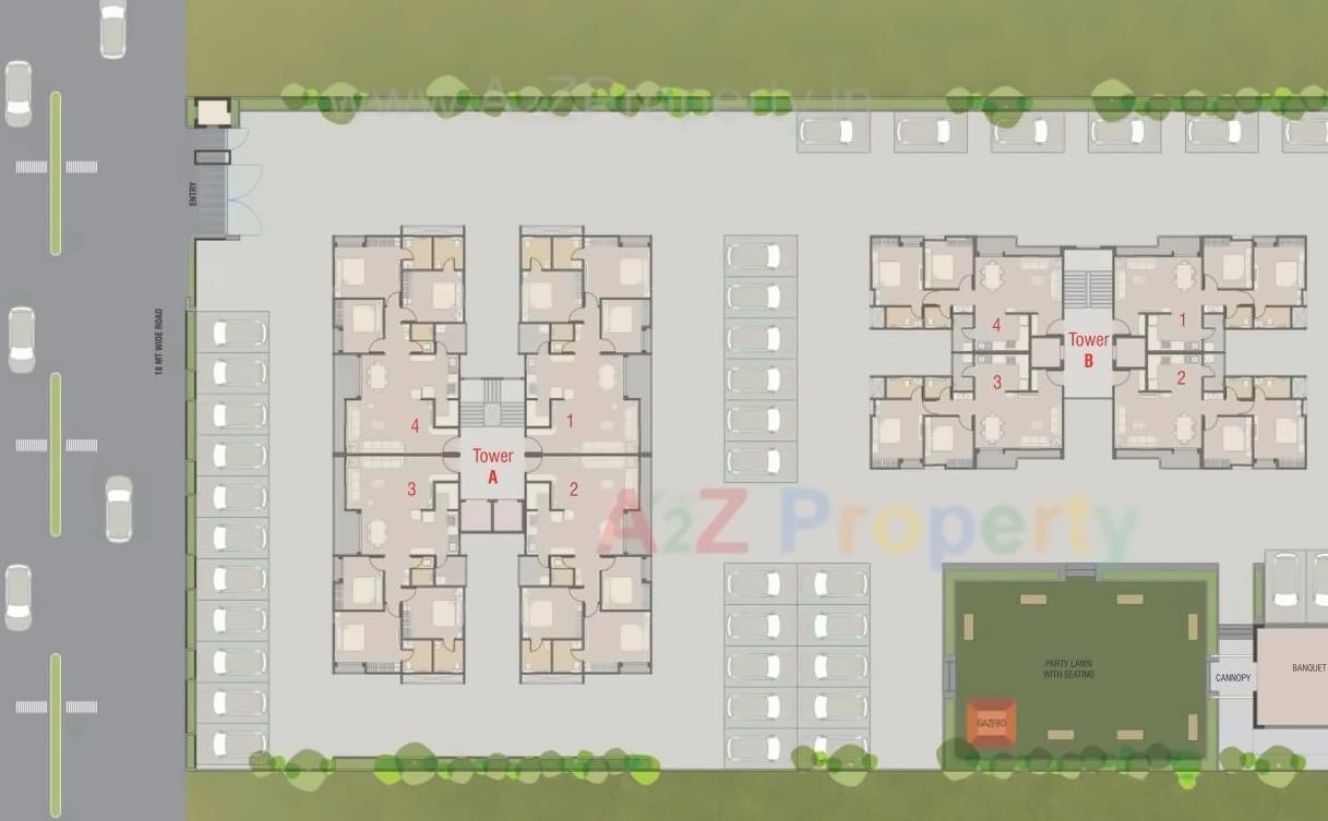 Layout of real estate project Orchid Calisto located at Sama, Vadodara, Gujarat