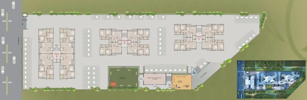 Layout of real estate project Orchid Calisto located at Sama, Vadodara, Gujarat