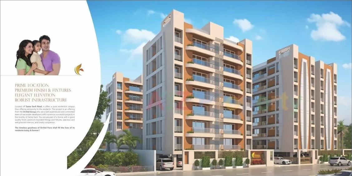 3D Elevation of real estate project Orchid Flora located at Vemali, Vadodara, Gujarat